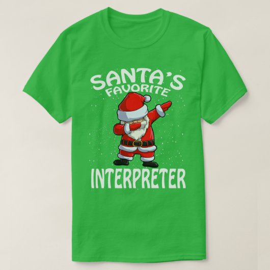 サンタお気に入りのス通訳クリスマス Tシャツ (デザイン正面)