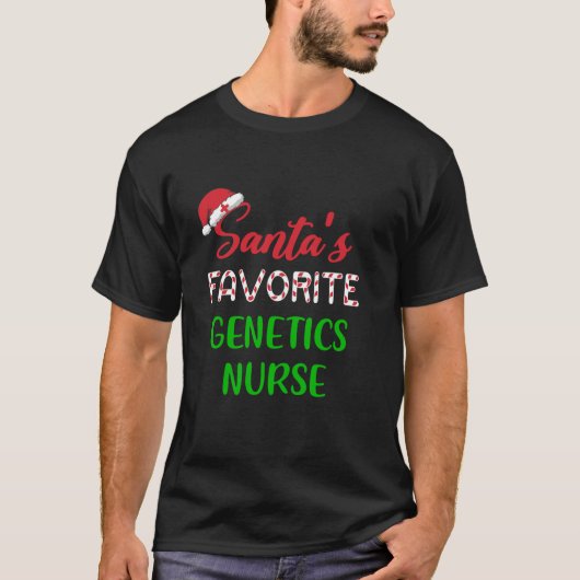 サンタお気に入りのス遺伝学ナースおもしろいクリツマス Tシャツ (正面)