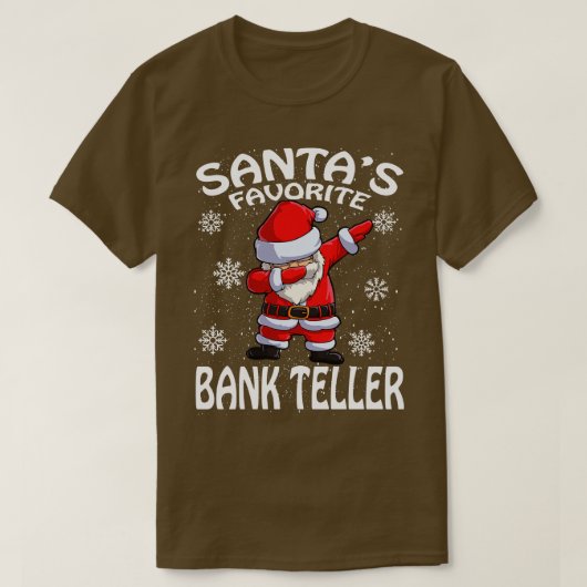 サンタお気に入りのス銀行出納者クリスマス1 Tシャツ (デザイン正面)