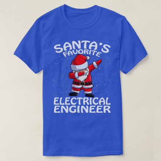 サンタお気に入りのス電気エンジニアクリスマス Tシャツ (デザイン正面)