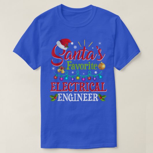 サンタお気に入りのス電気エンジニアライトハット充電 Tシャツ (デザイン正面)