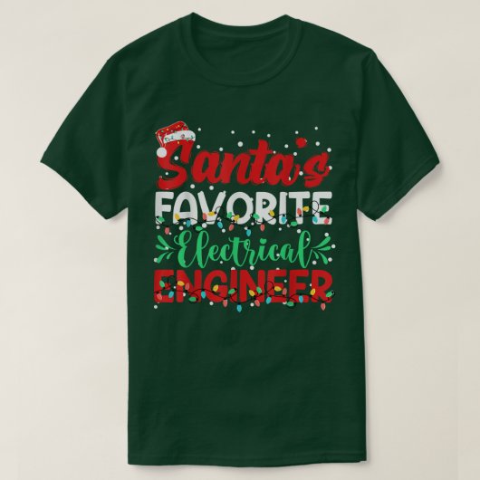サンタお気に入りのス電気技師サンタハッチ Tシャツ (デザイン正面)