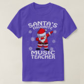 サンタお気に入りのス音楽先生クリスマス Tシャツ (デザイン正面)