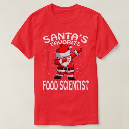 サンタお気に入りのス食品科学者クリスマス Tシャツ (デザイン正面)