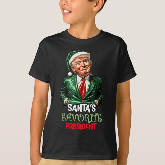 サンタお気に入りのス2024おもしろい年サンタトランプ Tシャツ (正面)