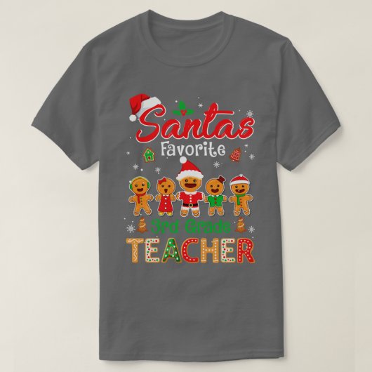 サンタお気に入りのス3級先生クッキークリスマスハット Tシャツ (デザイン正面)