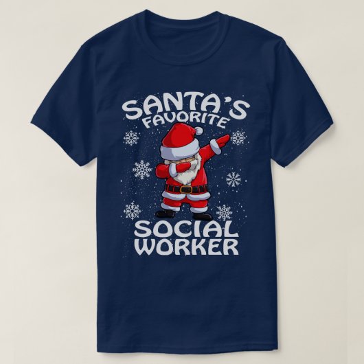 サンタお気に入りのス・ソーシャルワーカークリスマス1 Tシャツ (デザイン正面)