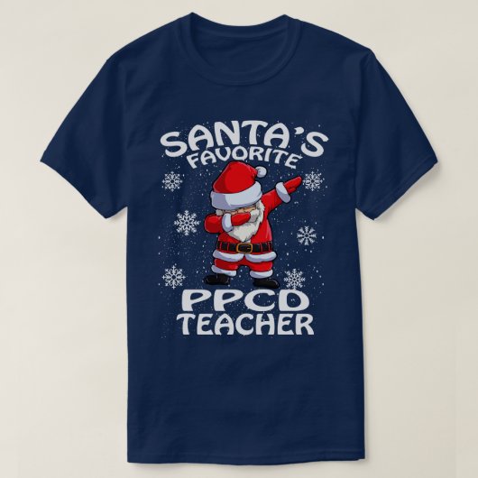 サンタお気に入りのスPpcd先生クリスマス Tシャツ (デザイン正面)