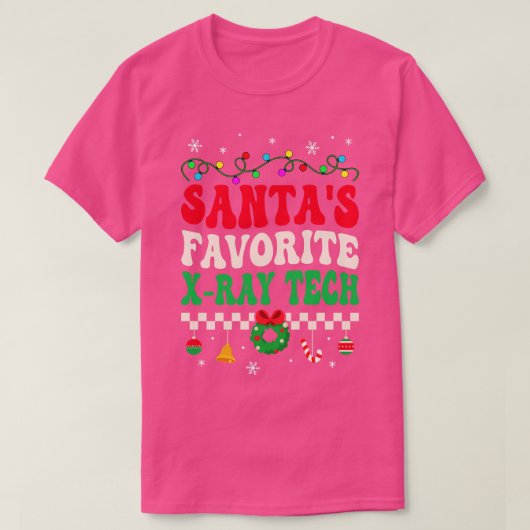 サンタお気に入りのスX線テックレトロクリスマス Tシャツ (デザイン正面)