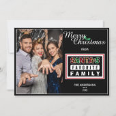 サンタお気に入りのズの家族の写真おもしろいクリスマス シーズンカード (正面)