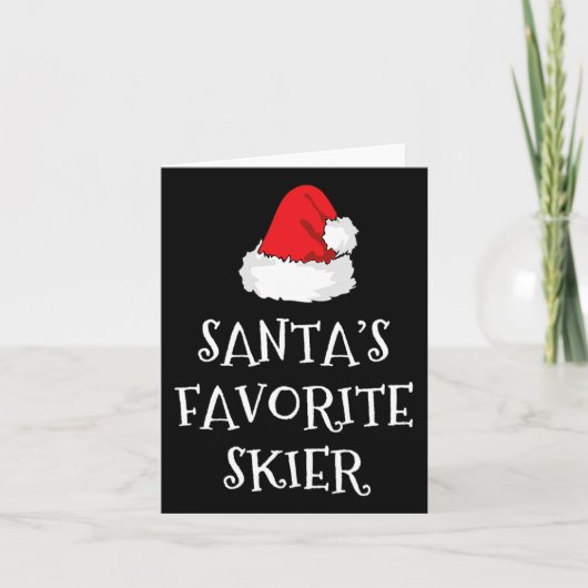 サンタお気に入りのズスキークリスマスハットおもしろいクリスマスSk カード (正面)