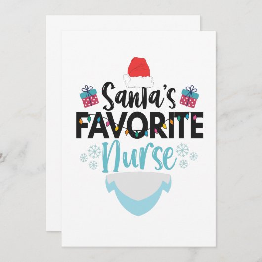 サンタお気に入りのナースおもしろい看護 サンキューカード (正面/裏面)