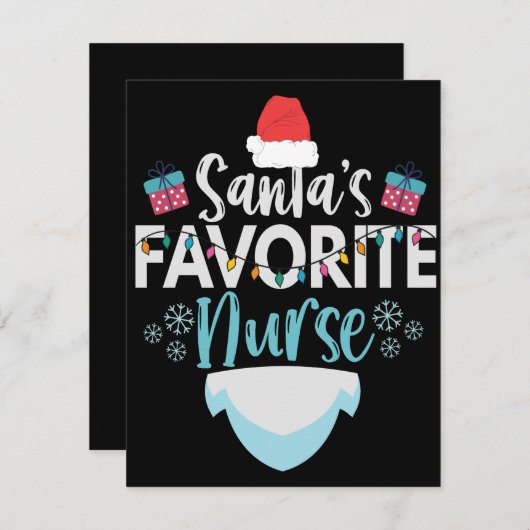 サンタお気に入りのナースおもしろい看護 ノートカード (正面/裏面)