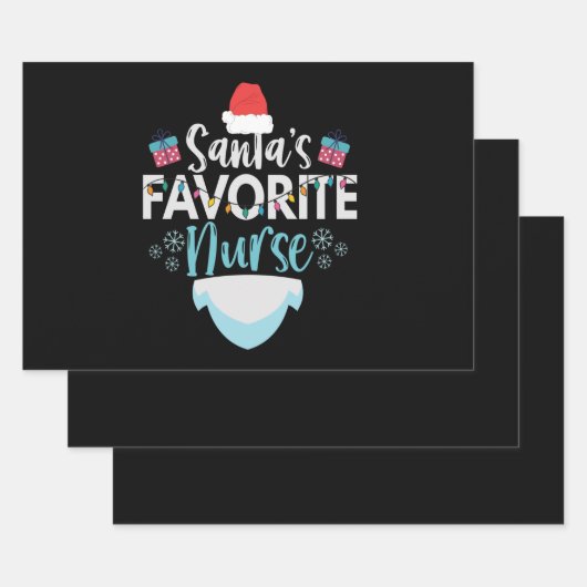 サンタお気に入りのナースおもしろい看護 ラッピングペーパーシート (セット)