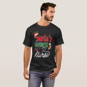 サンタお気に入りのナースクリスマスライトナースクリスマスパジャマ Tシャツ (正面フル)