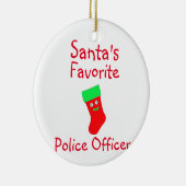 サンタお気に入りのー警察官陶芸オーナメント セラミックオーナメント (右)
