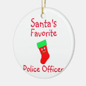 サンタお気に入りのー警察官陶芸オーナメント セラミックオーナメント (左)