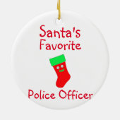 サンタお気に入りのー警察官陶芸オーナメント セラミックオーナメント (裏面)