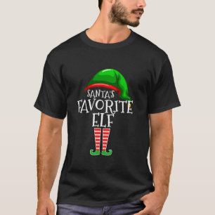 サンタお気に入りの小妖精や小人グループマッチングファミリークリスム Tシャツ