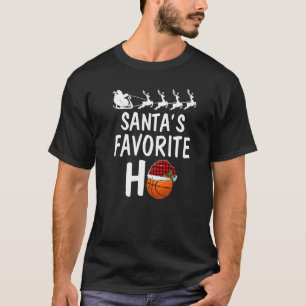 サンタお気に入りのSホクリスマスサンタレッドプレイドバスク Tシャツ