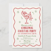 サンタお洒落おもしろいクリスマスカクテルパーティー 招待状 (正面)