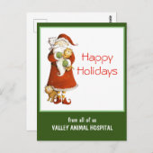 サンタお洒落とネコのカスタマイズ可能な休日 ポストカード (正面/裏面)