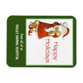 サンタお洒落とネコのカスタマイズ可能な休日 マグネット (横)