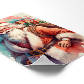 サンタお洒落の冬のダンス ポスター (角)