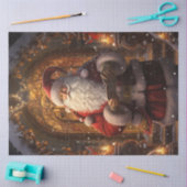 サンタお洒落クラウスのドアの前 薄葉紙 (クラフト)