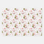 サンタお洒落クリスマスホリデー ラッピングペーパーシート (正面)