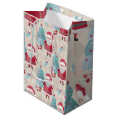 サンタお洒落クロースとクリスマスツリー ミディアムペーパーバッグ (正面アングル)