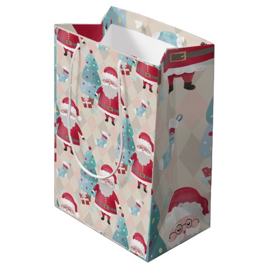 サンタお洒落クロースとクリスマスツリー ミディアムペーパーバッグ (裏面アングル)