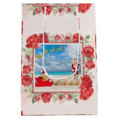 サンタお洒落クロース雪 ミディアムペーパーバッグ (裏面)