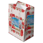 サンタお洒落クロース雪 ミディアムペーパーバッグ (裏面アングル)