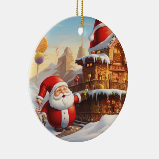 サンタお洒落クロース4 セラミックオーナメント (右)