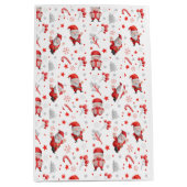 サンタお洒落クロース、キャンディーキャン、木、星W ミディアムペーパーバッグ (正面)