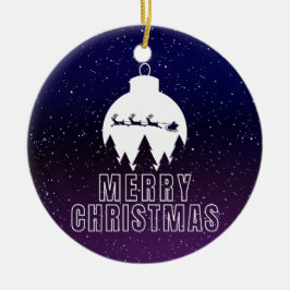 サンタお洒落ズスリーとミッドナイトビュー セラミックオーナメント