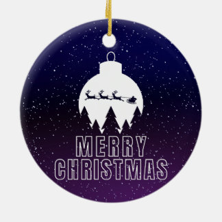 サンタお洒落ズスリーとミッドナイトビュー セラミックオーナメント