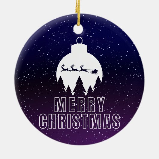 サンタお洒落ズスリーとミッドナイトビュー セラミックオーナメント (裏面)