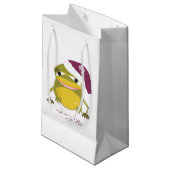 サンタお洒落ハットのカエル スモールペーパーバッグ (正面アングル)