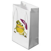 サンタお洒落ハットのカエル スモールペーパーバッグ (裏面アングル)