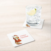 サンタお洒落&キャッツホリデー スクエアペーパーコースター (インサイチュ)