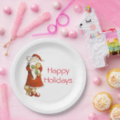 サンタお洒落&キャッツホリデー ペーパープレート (パーティー)