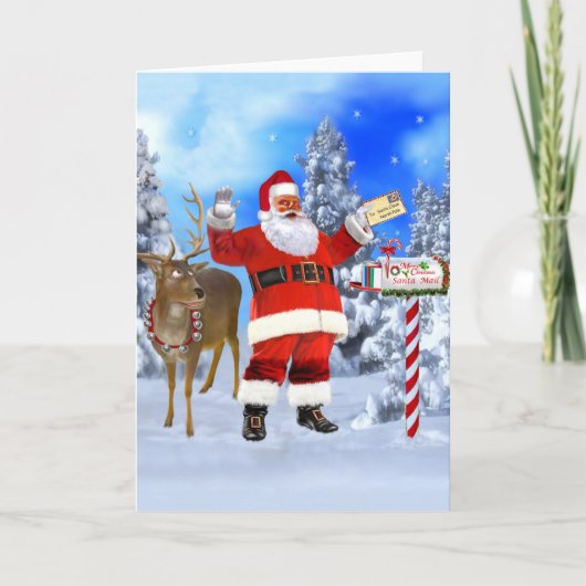 サンタからのクリスマスの挨拶 カード (正面)