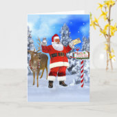 サンタからのクリスマスプレゼント カード (黄色い花)