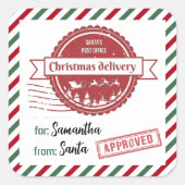 サンタからのクリスマス特別配達 スクエアシール (正面)