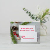 サンタからのクリスマス特別配達 箔シーズンポストカード (立ち正面)