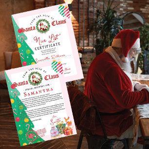 サンタからのクリスマス認定状 ニースリスト認定証