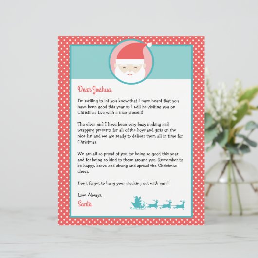 サンタからのパーソナライズされた手紙&ぬりえページ (スタンド正面)