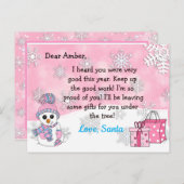 サンタからのポストカード: かわいい雪だるま シーズンポストカード (正面/裏面)